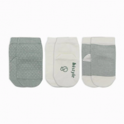 Mey İthalat®  Puanlı Kaymaz Penye Soket Çorap 3'Lü BS10108 Nil (ADET FİYATIDIR)