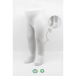 Mey İthalat®   Tekli Zikzak Kabartma Penye Külotlu Çorap BS50108 Beyaz