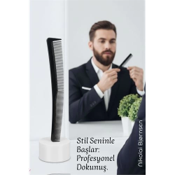 Mey İthalat® Bıyık Kesim ve Tarama Tarağı Eğimli Bıyık Tarağı