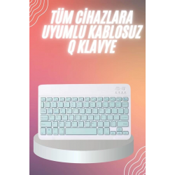 Mey İthalat® Bluetooh Wıreless Keyboard Siyah Q Klavye İOS Ipad Android Windows Uyumlu