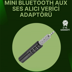 Mey İthalat® Bluetooth 4.1 Ses Alıcısı | 3.5mm Girişli Hoparlör & Kulaklıklar İçin Kablosuz Dönüştürücü