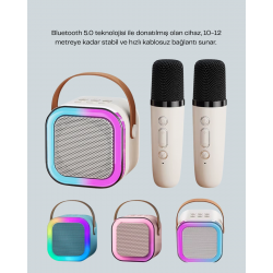 Mey İthalat® Bluetooth 5.0 Destekli Kablosuz Karaoke Hoparlör