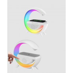 Mey İthalat® Bluetooth 5.0 Hoparlör – Kablosuz Şarj, RGB Gece Lambası ve FM Radyo