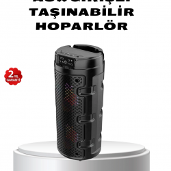 Mey İthalat® Bluetooth 5.0 Kablosuz Hoparlör Çift Sürücülü Yüksek Ses Kalitesi Kompakt Tasarım