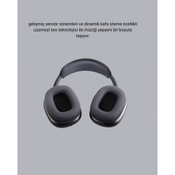 Mey İthalat® Bluetooth 5.0 Kulak Üstü Kulaklık – Gürültü Engelleme, Uzamsal Ses, Hızlı Şarj