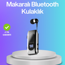 Mey İthalat® Bluetooth 5.2 Klipsli Kablosuz Kulaklık – Dijital Ekran & Titreşimli Uyarı