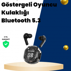Mey İthalat® Bluetooth 5.3 Kablosuz Kulaklık 30mm Sürücü LED Ekranlı Mikrofonlu