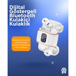 Mey İthalat® Bluetooth 5.3 Kulaklık – Kulakiçi, ANC+ENC, 4 Adet Set, Dijital Göstergeli