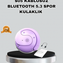 Mey İthalat® Bluetooth 5.3 S05 Kablosuz Kulaklık IPX4 Spor Uyumlu Suya Dayanıklı Stereo