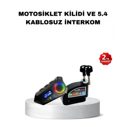 Mey İthalat® Bluetooth 5.4 İntercom ve Alarmlı Disk Kilidi Seti Güçlü Ses ve Güvenlik