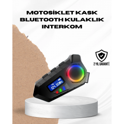 Mey İthalat® Bluetooth 5.4  İnterkom IP65 Toz ve Su Geçirmez LED Göstergeli