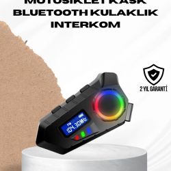 Mey İthalat® Bluetooth 5.4  İnterkom IP65 Toz ve Su Geçirmez LED Göstergeli