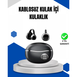 Mey İthalat® Bluetooth 5.4 Kablosuz Kulaklık – Açık Kulak Güvenli Tasarım ve Hızlı Şarj Özelliği