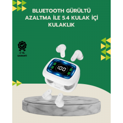 Mey İthalat® Bluetooth 5.4 Kablosuz Kulaklık Gürültü Engellemeli Uzun Pil Ömürlü