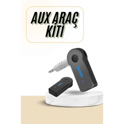 Mey İthalat® Bluetooth Araç Kiti Aux Çıkışlı  Telefon Müzik Alıcı Tüm Cihazlara Uyumlu
