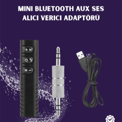 Mey İthalat® Bluetooth AUX Adaptör | 3.5mm Ses Girişi İçin Kablosuz Dönüştürücü, 10m Menzil