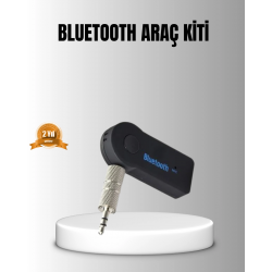 Mey İthalat® Bluetooth AUX Araç Kiti Eller Serbest Müzik Çalar Dahili Mikrofonlu