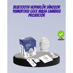 Mey İthalat® Bluetooth Bağlantılı Dinozor Yıldız Projektör Gece Lambası ve Uyku Yardımcısı