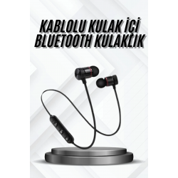 Mey İthalat® Bluetooth Bağlantılı Kablolu Mıknatıslı Sport Kulaklık