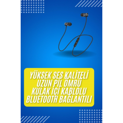 Mey İthalat® Bluetooth Bağlantılı Kablolu Mıknatıslı Sport Kulaklık