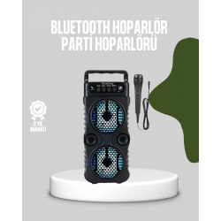 Mey İthalat® Bluetooth Bağlantılı LED Işıklı Taşınabilir Hoparlör – 1200 mAh Şarjlı, FM Radyolu