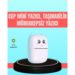 Mey İthalat® Bluetooth Bağlantılı Mini Termal Yazıcı Öğrenci ve Ofis İçin