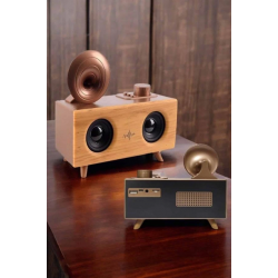 Mey İthalat® Bluetooth Hoparlör Ahşap Klasik Retro Gramofon Bluetooth Müzik Kutusu