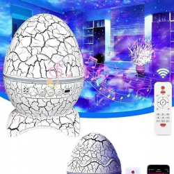 Mey İthalat® Bluetooth Hoparlör Dinozor Yumurtası Gece Masa Lambası Projektör