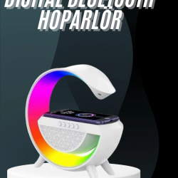 Mey İthalat® Bluetooth Hoparlör G Şekli Atmosfer Akıllı Rgb Lamba Wireless Kablosuz Şarj