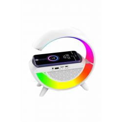 Mey İthalat® Bluetooth Hoparlör G Şekli Atmosfer Akıllı Rgb Lamba Wireless Kablosuz Şarj