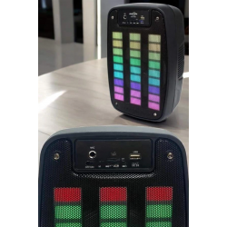 Mey İthalat® Bluetooth Hoparlör RGB Işıklı USB SD Kart Girişli Taşınabilir