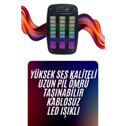 Mey İthalat® Bluetooth Hoparlör Taşınabilir Şarjlı Işıklı Büyük Boy Yüksek Ses Kaliteli