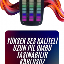 Mey İthalat® Bluetooth Hoparlör Taşınabilir Şarjlı Işıklı Büyük Boy Yüksek Ses Kaliteli