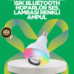 Mey İthalat® Bluetooth Hoparlörlü LED Ampul – 12W Enerji Tasarruflu