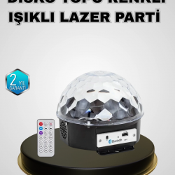 Mey İthalat® Bluetooth Hoparlörlü LED Disko Işığı Müzik Ritim Duyarlı ve Taşınabilir