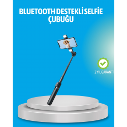 Mey İthalat® Bluetooth Işıklı Uzaktan Kumandalı Selfie Çubuğu – 130 cm Yükseklik