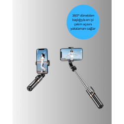 Mey İthalat® Bluetooth Işıklı Uzaktan Kumandalı Selfie Çubuğu – 130 cm Yükseklik