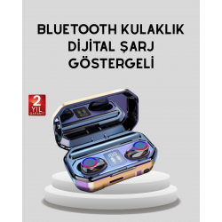 Mey İthalat® Bluetooth Kablosuz Kulaklık 4 Saat Kullanım Şarj Kutulu Düşük Enerji Tüketimli