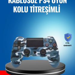 Mey İthalat® Bluetooth Kablosuz PS4 Gamepad Çift Motorlu Siyah Controller