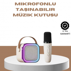 Mey İthalat® Bluetooth Karaoke Mikrofon ve Hoparlör Seti Taşınabilir