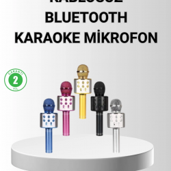 Mey İthalat® Bluetooth Karaoke Mikrofon – Yüksek Ses Kalitesi, Yankı Efektli, Uzun Ömürlü Pil