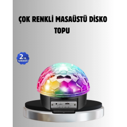 Mey İthalat® Bluetooth Kontrollü Masaüstü Disko Topu Işığı – Renkli LED Işık Gösterisi ve Uzaktan Kumanda