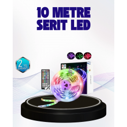 Mey İthalat® Bluetooth Kontrollü Smart Şerit Led 10M Sese Duyarlı RGB Aydınlatma