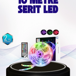 Mey İthalat® Bluetooth Kontrollü Smart Şerit Led 10M Sese Duyarlı RGB Aydınlatma