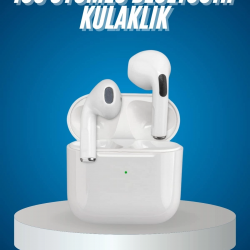 Mey İthalat® Bluetooth Kulaklık Beyaz Çağrı Cevaplama Dokunmatik Kontrol Kablosuz