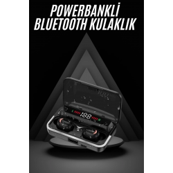 Mey İthalat® Bluetooth Kulaklık Dijital Şarj Göstergeli Powerbankli Bass Özellikli Kablosuz Kulakiçi 5.1 Mikrofonlu