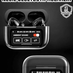Mey İthalat® Bluetooth Kulaklık Kablosuz Ekranlı ANC/ENC Destekli Dokunmatik