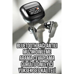 Mey İthalat® Bluetooth Kulaklık Kablosuz Ekranlı ANC/ENC Destekli Dokunmatik