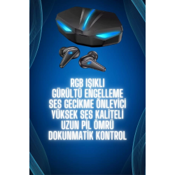 Mey İthalat® Bluetooth Kulaklık  Kulaklığı RGB Işıklı Oyunlarda Düşük Gecikme