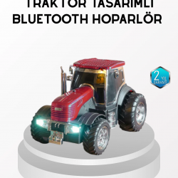 Mey İthalat® Bluetooth Nostaljik Traktör Hoparlör LED Işıklı 12W Güçlü Ses